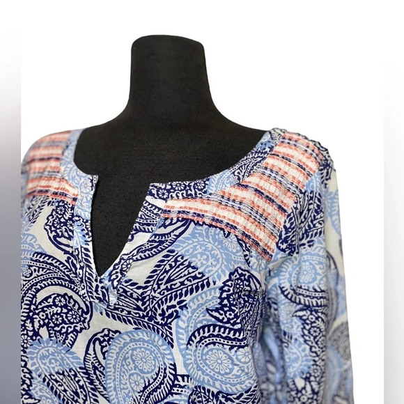 OLD NAVY paisley Dress white & Blue  Medium - Picture 3 of 6